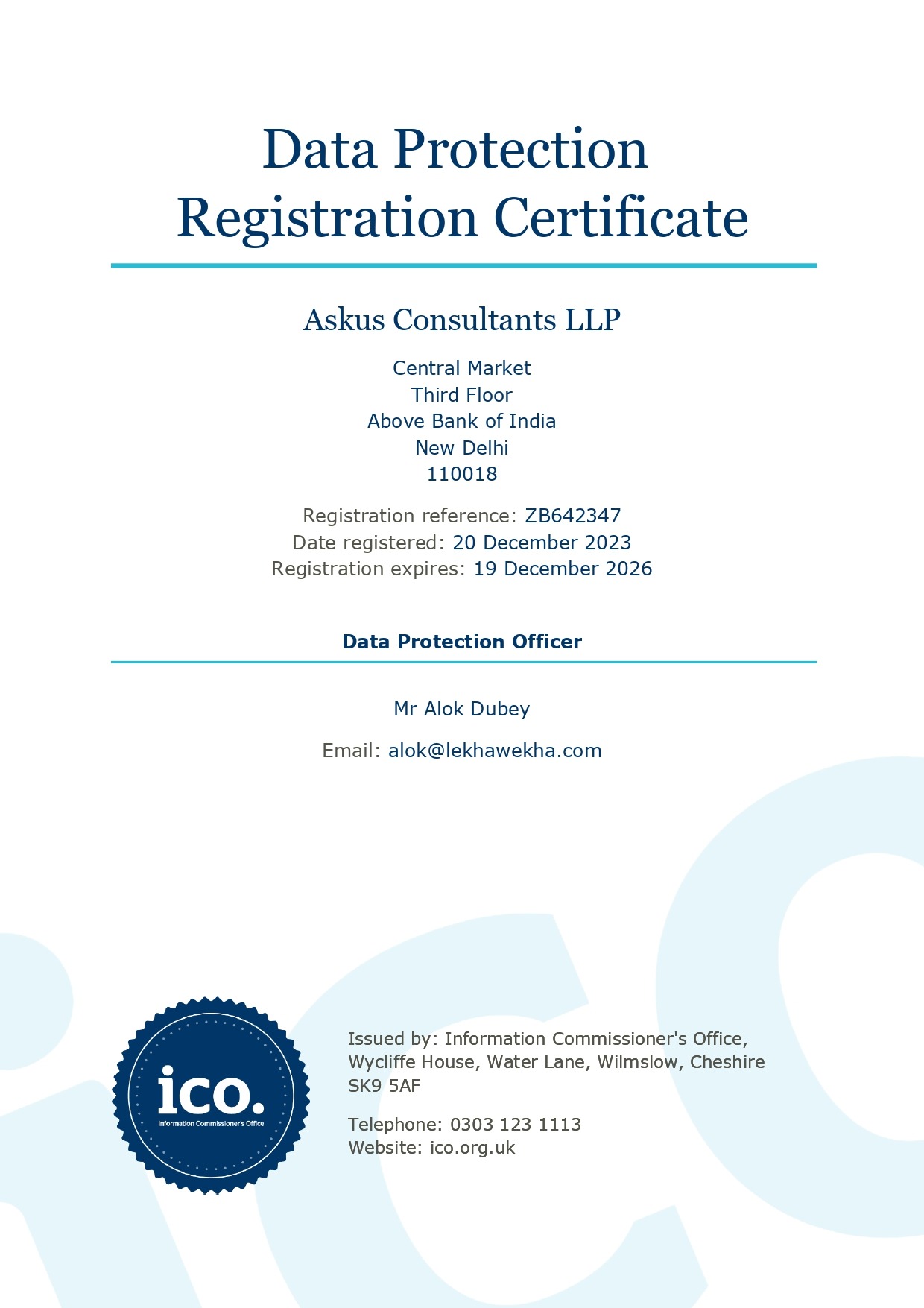 Registration Certificate