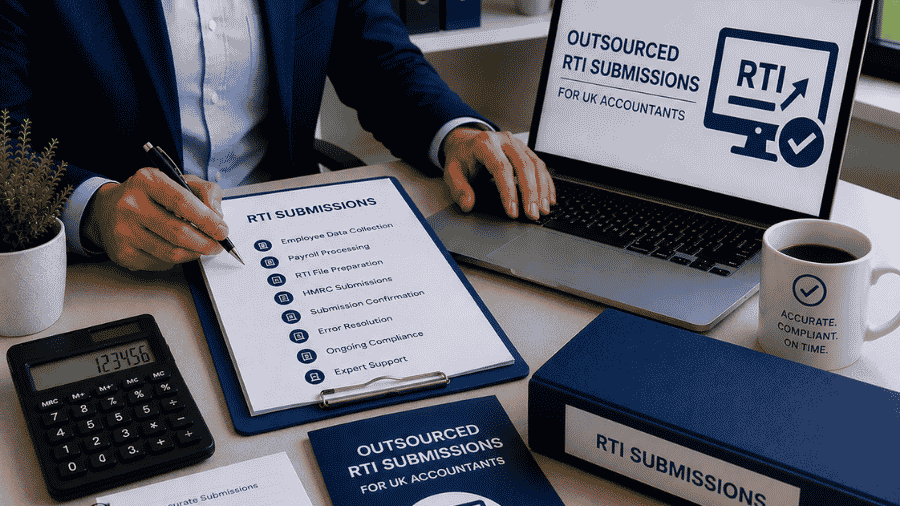 UK accountants reviewing RTI submissions and HMRC payroll reporting