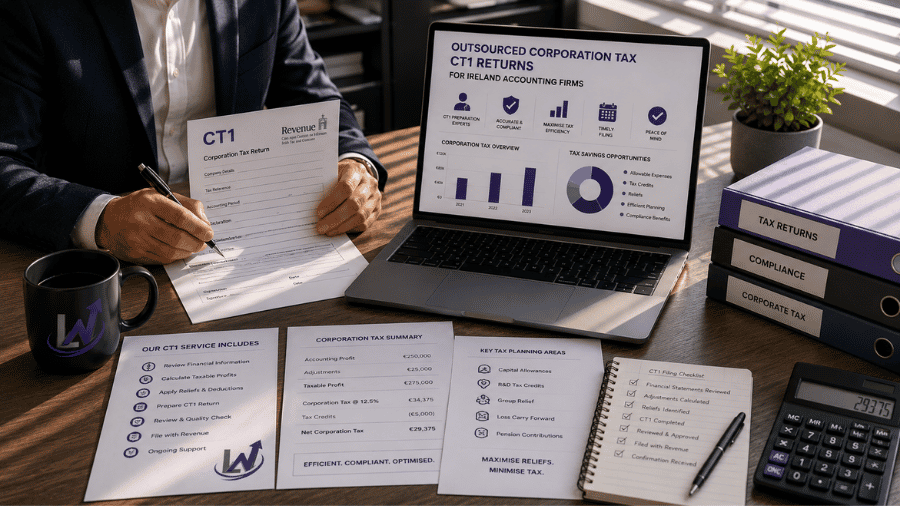 Outsourced corporation tax CT1 returns Ireland accounting firms