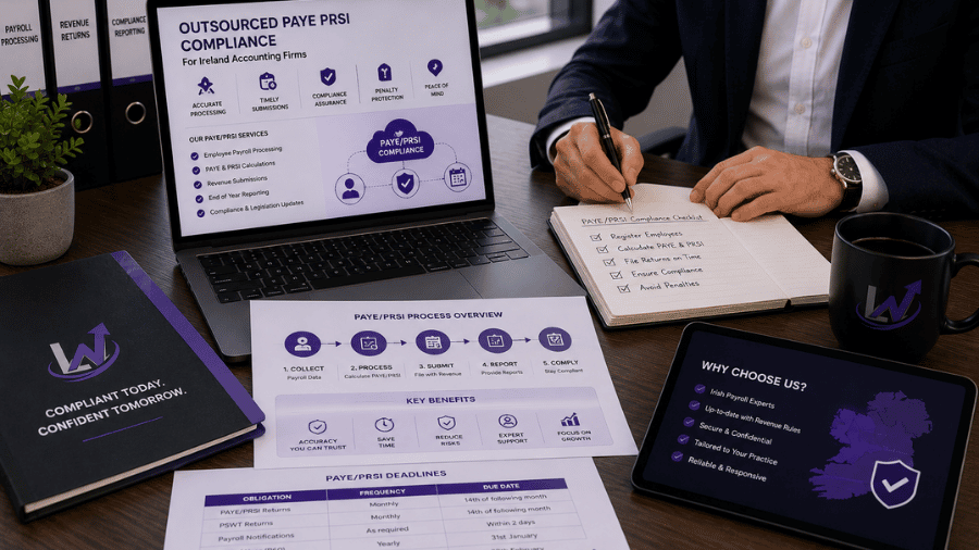 Outsourced PAYE PRSI compliance Ireland accounting firms